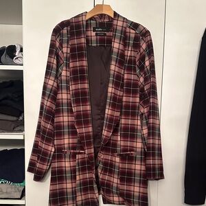 Studio Works Red/pink Plaid Blazer